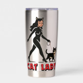 Cat Lady - Tuxedo Cats Lover - Comic Art Graphic Geïsoleerde Drinkbeker (Voorkant)