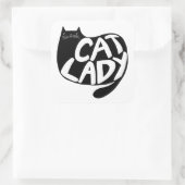 Cat Lady Vierkante Sticker (Tas)