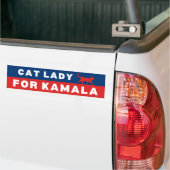 Cat Lady voor Kamala Bumpersticker (Op Truck)