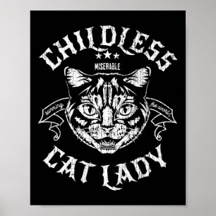 Cat Lady voor Kamala Harris 2024 Feminist Voting Poster
