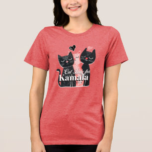 Cat Lady voor Kamala Harris 2024 Tri-Blend Shirt