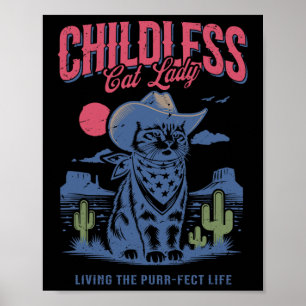 Cat Lady voor Kamala Harris Cat Lover Cowboy Kamal Poster
