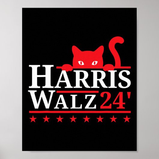 Cat Lady voor Kamala Harris Tim Walz VP 2024 Poster (Voorkant)