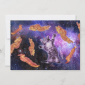 Cat Laser Bacon Funny Party Invitation Kaart (Achterkant)