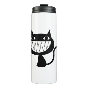 Cat Laughing Grinning Evil Teeth Psycho Animal Thermosbeker