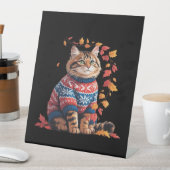 Cat Leaf Herfst Hallo Reclamebord Met Voetstuk (Insitu)