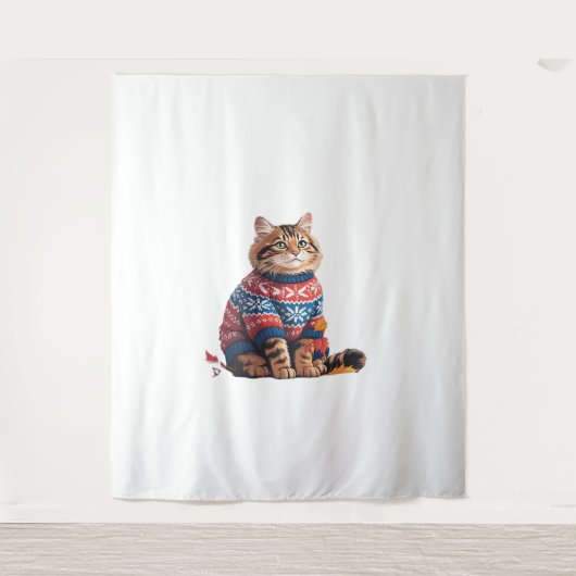 Cat Leaf Herfst Hallo Wandkleed (Voorkant)