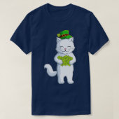 Cat Leprechaun Happy St Patricks Day Irish Shamroc T-shirt (Design voorkant)