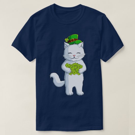 Cat Leprechaun Happy St Patricks Day Irish Shamroc T-shirt (Design voorkant)