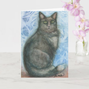 Cat Les yeux divers funky chat carte de voeux