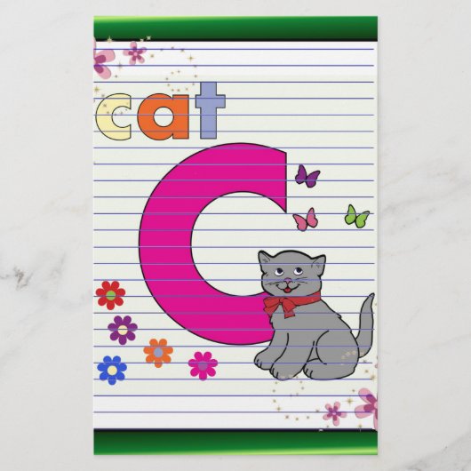 Cat Letter C Briefpapier (Voorkant)