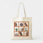 Cat Library Boekenplank Tote Bag (Achterkant)
