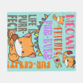 Cat Life Cat Theme Feline Kat Fleece Blanket (Voorkant (Horizontaal))