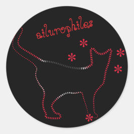 Cat Line Art Ailurophiles Ronde Sticker