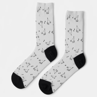 Cat Line Art Pattern Sock by AuthentiKids Sokken