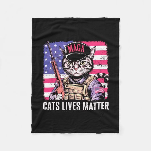 Cat Lives Fleece Deken (Voorkant)