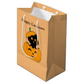 Cat-lloween Bolsa de regalo Medium Cadeauzakje (Voorkant Gekanteld)