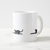 Cat Loaf Position Silhouette Minimalist Mug (Devant droit)