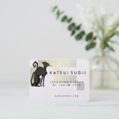 Cat Logo-ontwerp - Visitekaartje Gold (Staand voorkant)