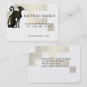 Cat Logo-ontwerp - Visitekaartje Gold (Voorkant / Achterkant)