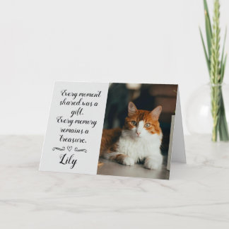 Cat Loss Sympathy Card Personalized Photo Pet Name Kaart