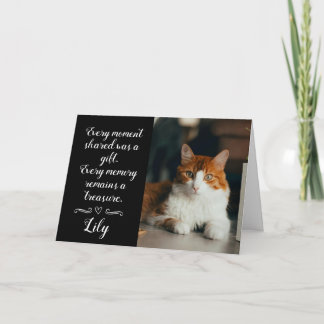 Cat Loss Sympathy Card Personalized Photo Pet Name Kaart