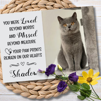 Cat Loss Sympathy Card Personalized Photo Pet Name Kaart