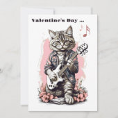 Cat Love Chanson Musicien Carte Heureuse Sainte-Va (Devant)