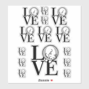 Cat Love Grafisch Ontwerp Sticker