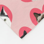 Cat Love meisjes roze kat Fleece Deken (Hoek)