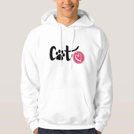 Cat Love Sweat - shirt à capuche - Design mignon e (Devant)