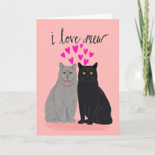 Cat Love Valentijnsdag - Ik hou van twee kattenkaa Feestdagen Kaart