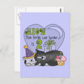 Cat Lover 2e Verjaardag Tshirts en geschenken Briefkaart (Voorkant / Achterkant)