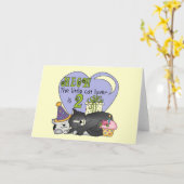 Cat Lover 2e Verjaardag Tshirts en geschenken Kaart (Gele Bloem)