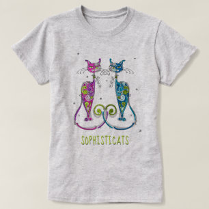 CAT LOVER   Abstracte geavanceerde Fancy katten T-shirt