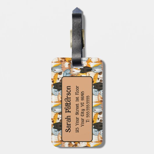 Cat Lover Bagagelabel (Achterkant verticaal)