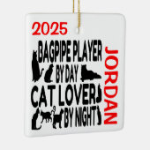 Cat Lover Bagpipe Player CUSTOM Keramisch Ornament (Rechts)