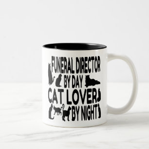 Cat Lover begrafenisondernemer Tweekleurige Koffiemok