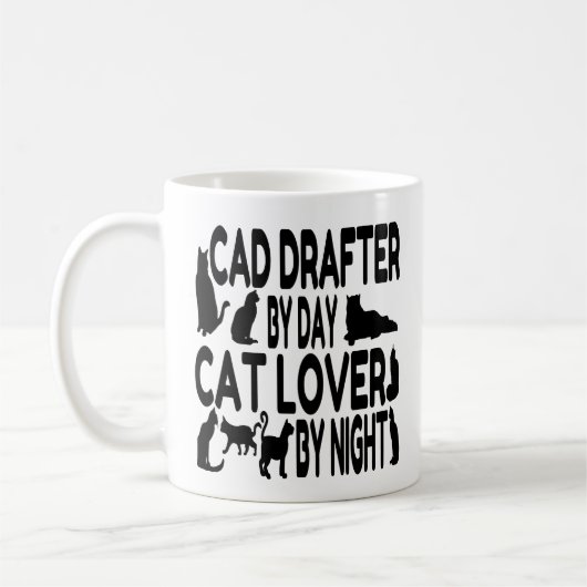 Cat Lover CAD Drafter Koffiemok (Links)