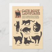 Cat Lover Cats Body Language Bedankkaart (Voorkant / Achterkant)