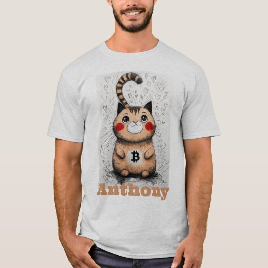 Cat Lover Crypto Gift bewerkbaar T-shirt (Voorkant)