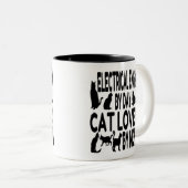 Cat Lover Elektrotechnicus Tweekleurige Koffiemok (Voorkant rechts)
