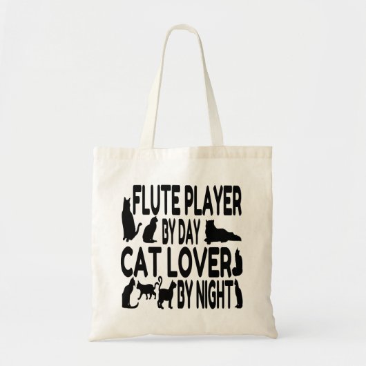 Cat Lover Flute Player Tote Bag (Voorkant)