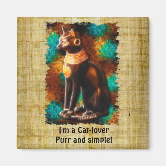 "CAT LOVER" Fun Egyptian Bastet Cat Magnet Magneet (Voorkant)