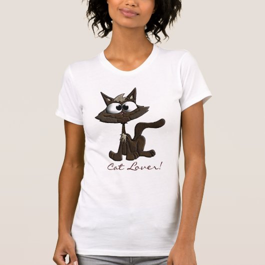 Cat Lover Fun Kat Cartoon Dames Shirt (Voorkant)