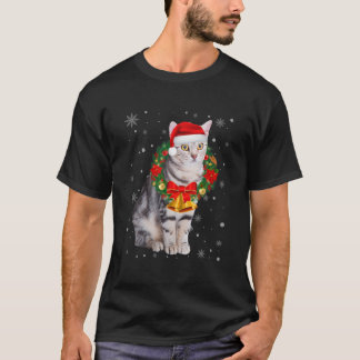 Cat Lover Funny American Shorthair Tree Kerstmis T-shirt