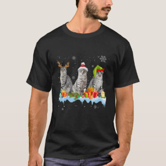 Cat Lover Funny Egyptian Mau Tree Christmas Light T-shirt