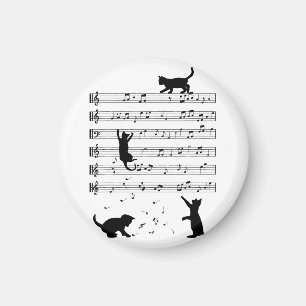 Cat Lover Funny Pianist Piano Lover Magneet