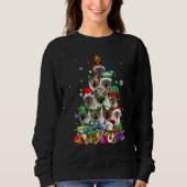Cat Lover Funny Siamese Tree Kerstlicht Trui (Voorkant)