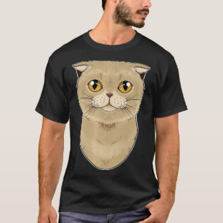 Cat Lover I Cat Face I Scottish Fold Cat quotes T-shirt